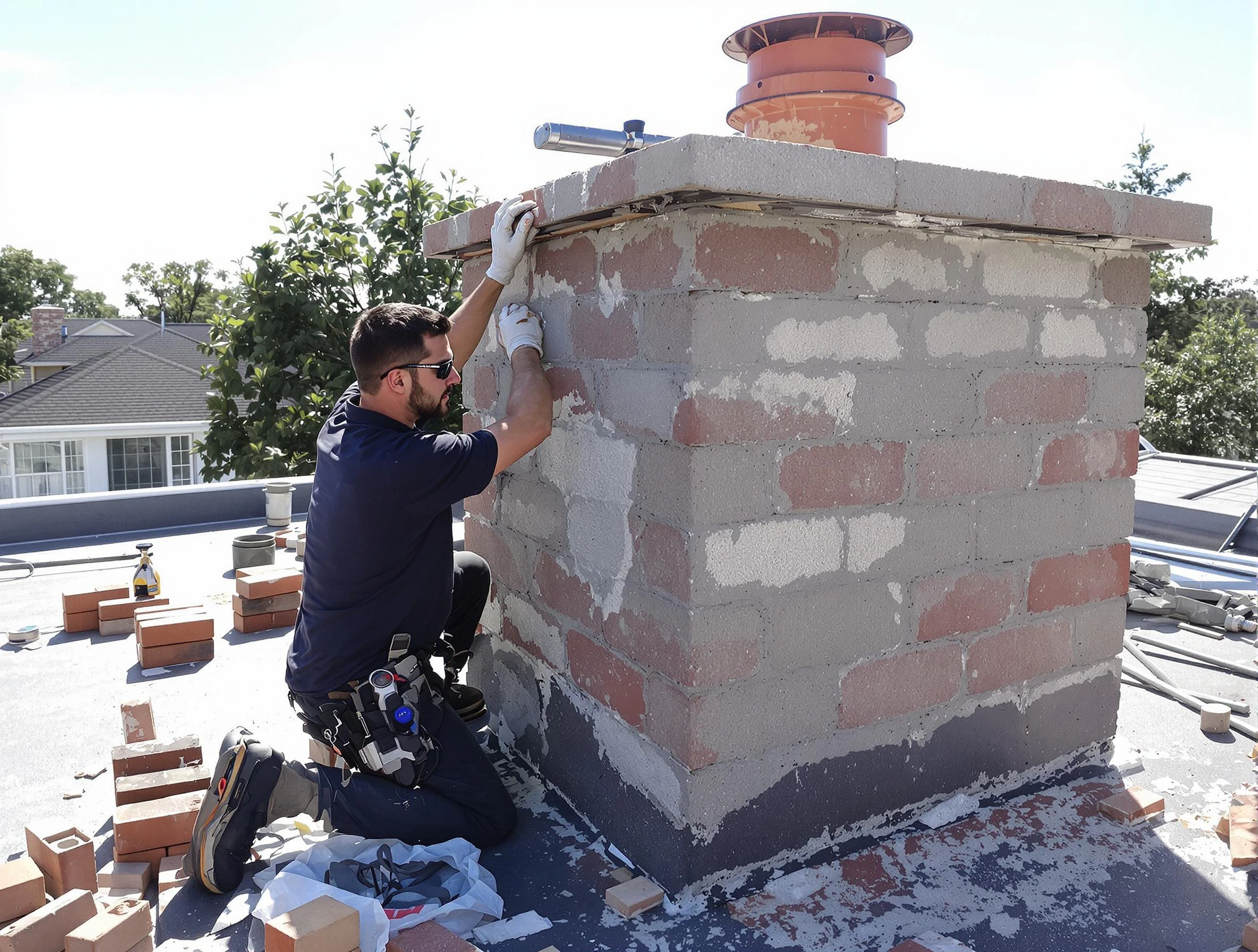 Advanced chimney repair process by Edison Chimney Sweep in Edison, NJ